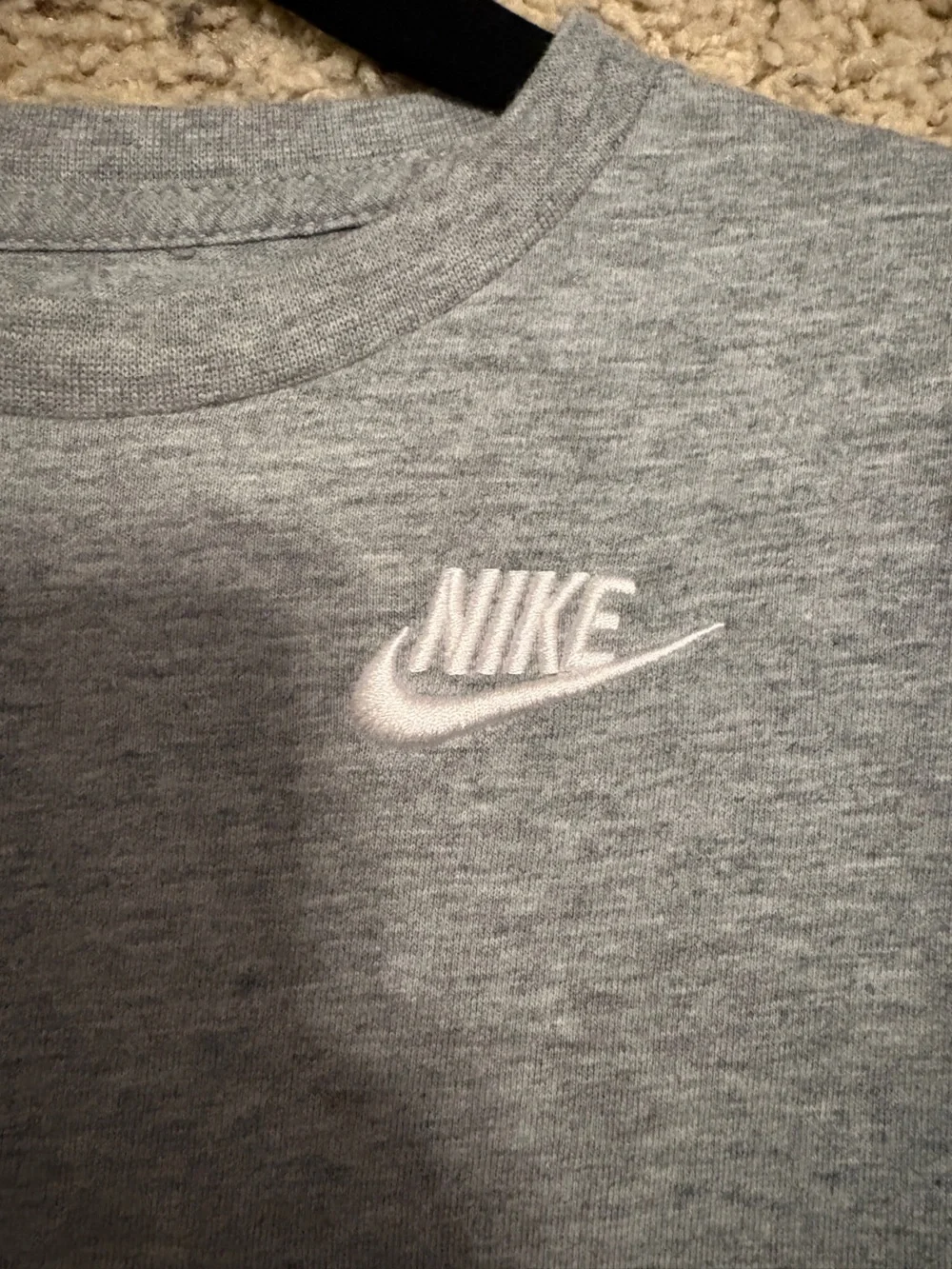 Nike Kids Heather Gray Short Sleeve Tee with White Logo